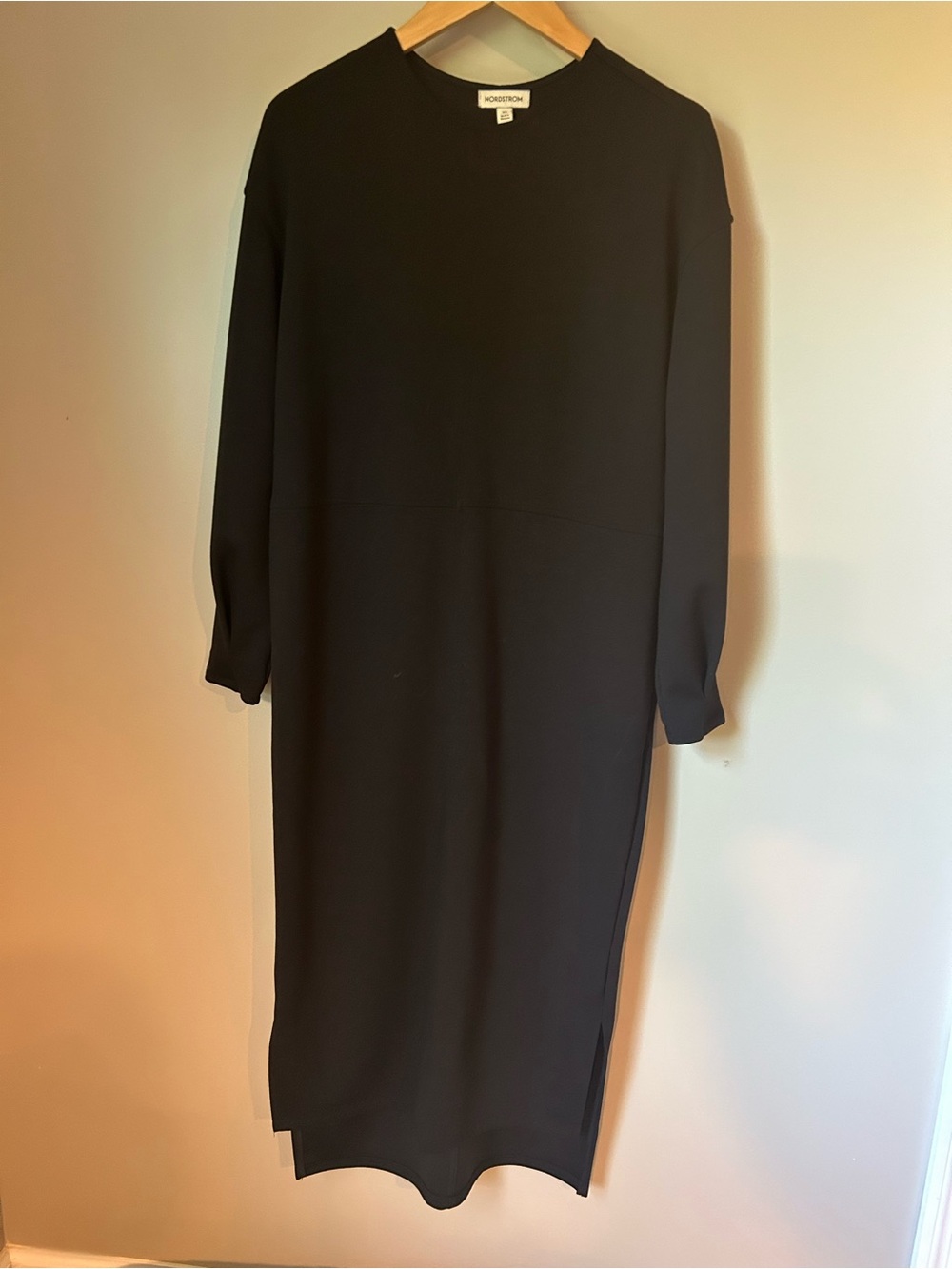 Nordstrom Black Long Sleeve Midi Dress